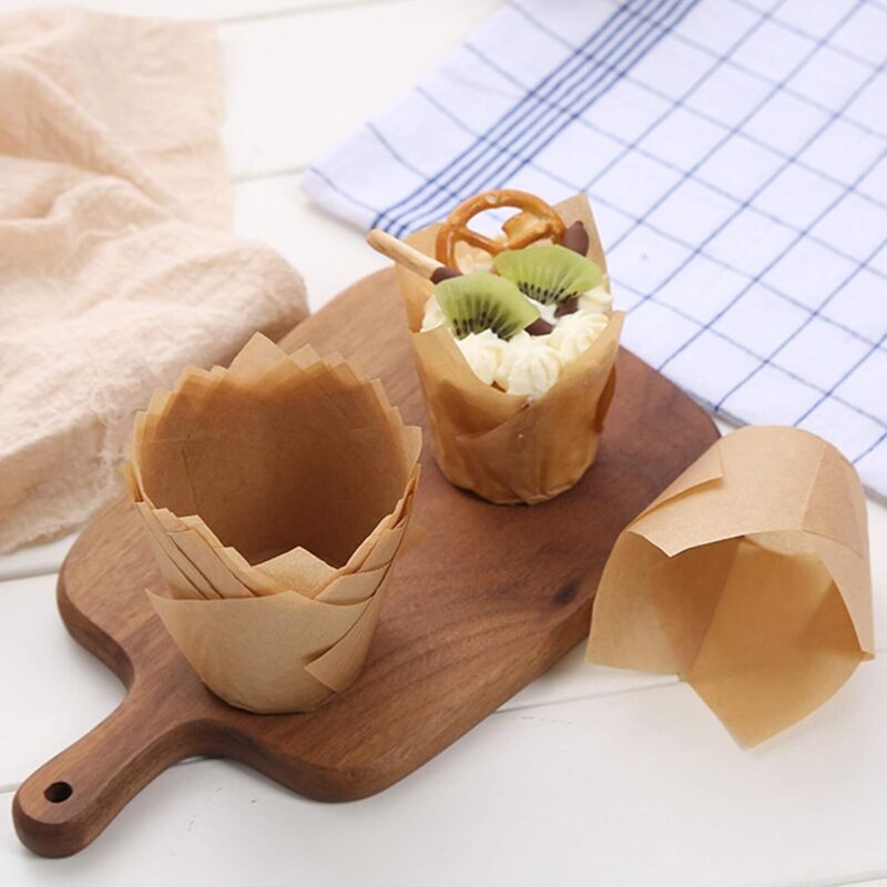 150 pcs Baking Paper Muffin Cups Tulip Baking Paper Cups Cupcakes And Muffins For Wedding Party Birthday 5Cm — image 4