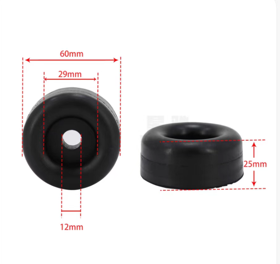 4PCS 60mm Rubber Bumper Stops Shock-Absorbing,Trailer Ramp Door Rubber Bumpers Pads with 12mm Screw Hole,Rubbers Bumper Pads for Protecting Truck Cargo Hatch — image 2