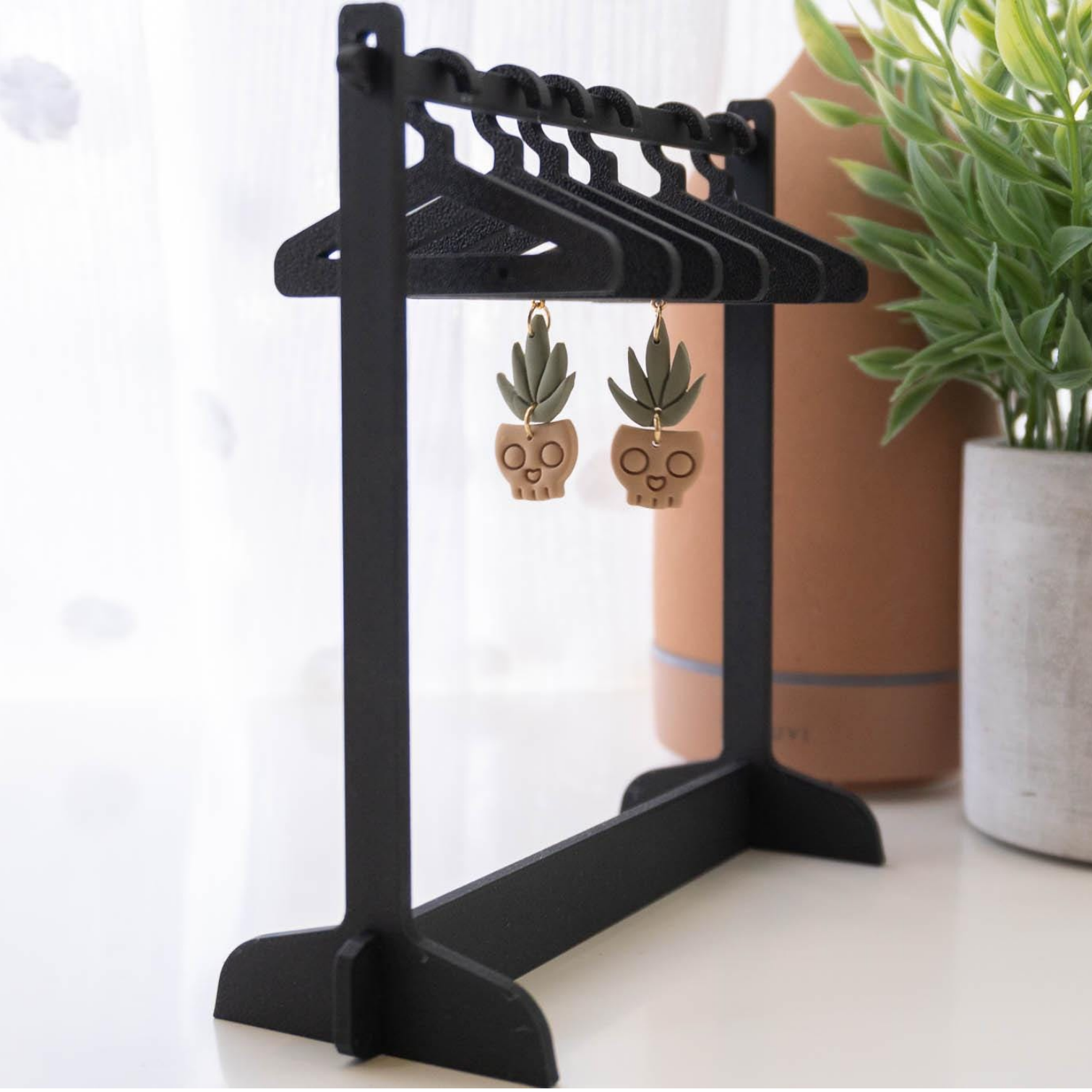 Earring Holder,Earring Display, Earring Hanger, Jewelry Display Jewelry hanger Multiple style hangers available, clothing rack for earrings(brown) — image 3
