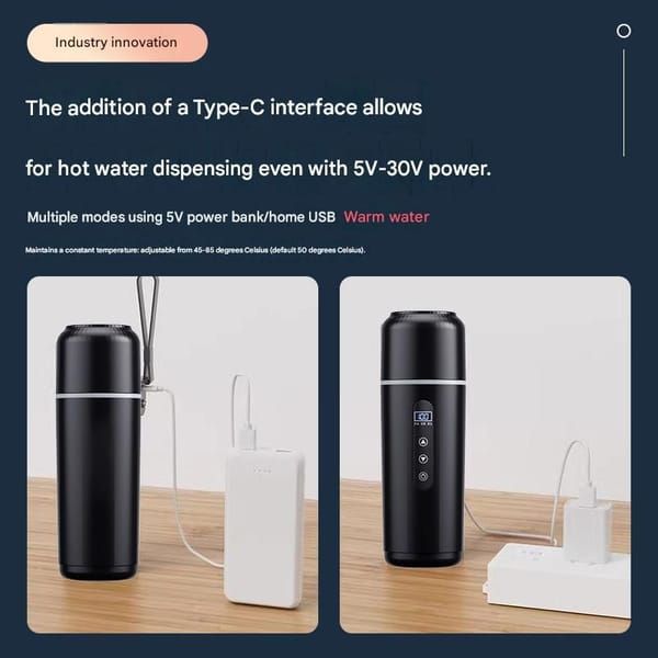 Upgraded Car Electric Kettle 12V/24V 316 Stainless Steel 500mL — image 4