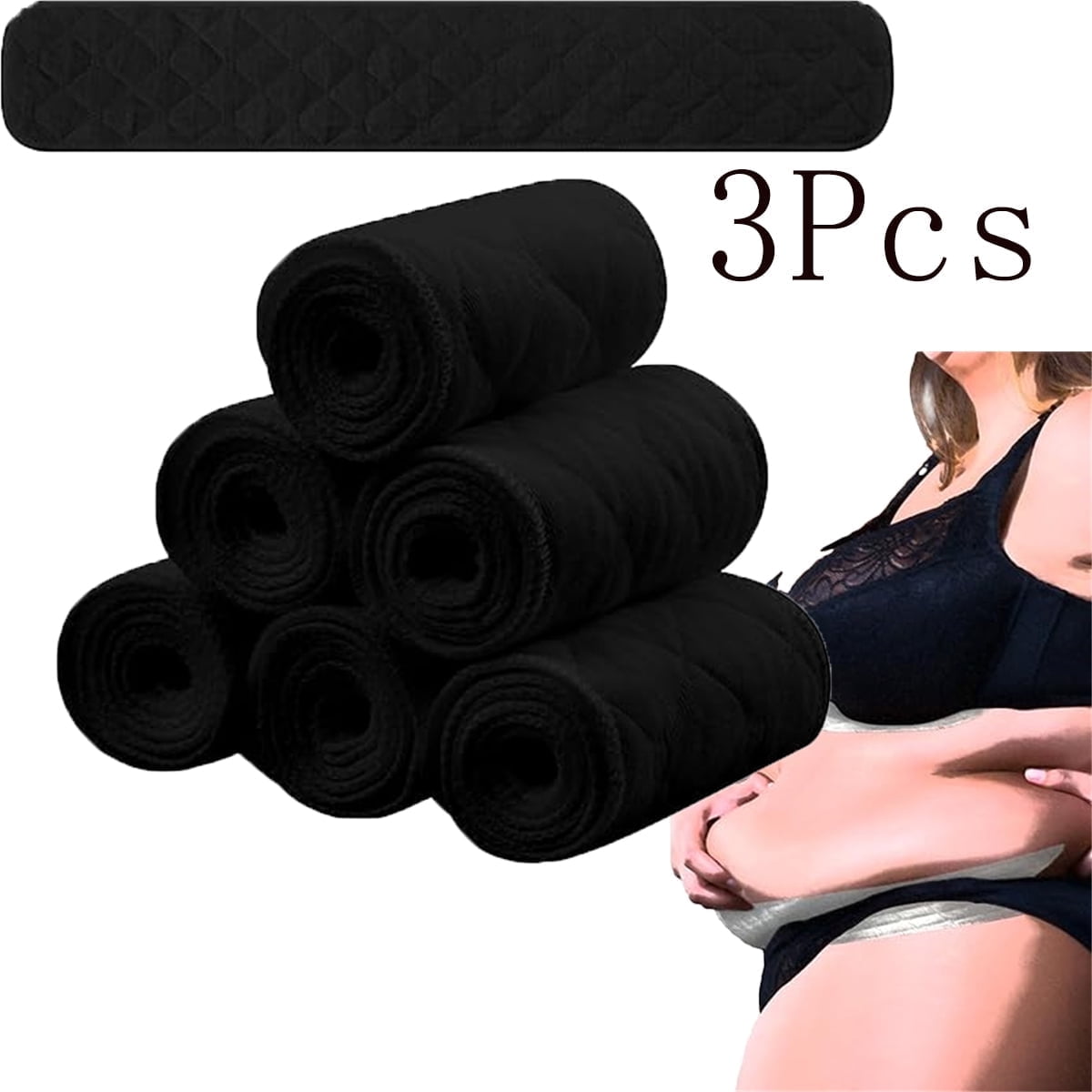 6 Pcs Bra Liners for Sweat,18 × 3 Inch 3 Layer Rectangle Cotton Under Breasts Pads for Women Absorb Sweating,Washable Bra Liners to Absorb Sweat for Women