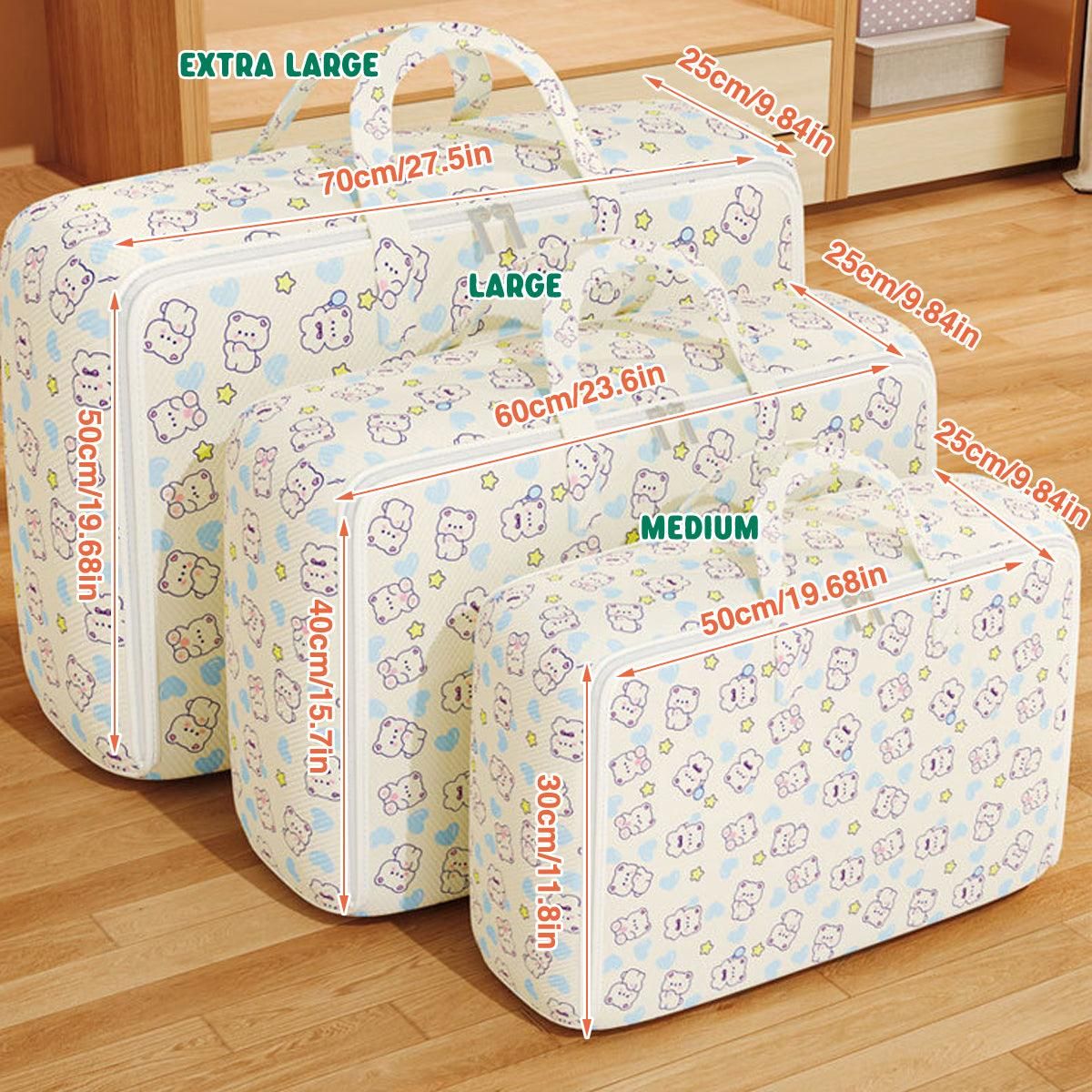 2pcs Foldable Clothes Storage Bag Blanket Organizer Travel Duffel Tote Gym Bag - L — image 4