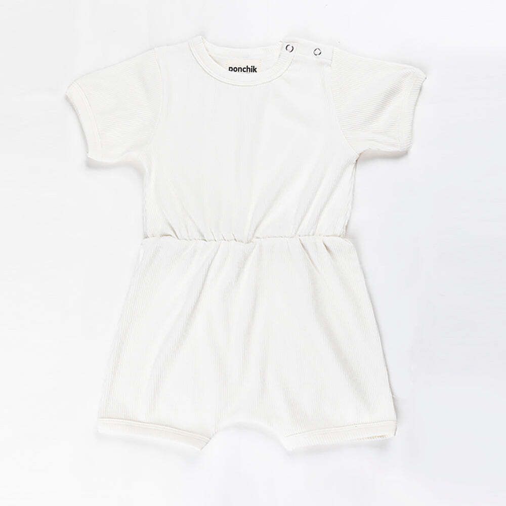 Ponchik Babies + Kids - Ribbed Cotton Romper - Daisy — image 2