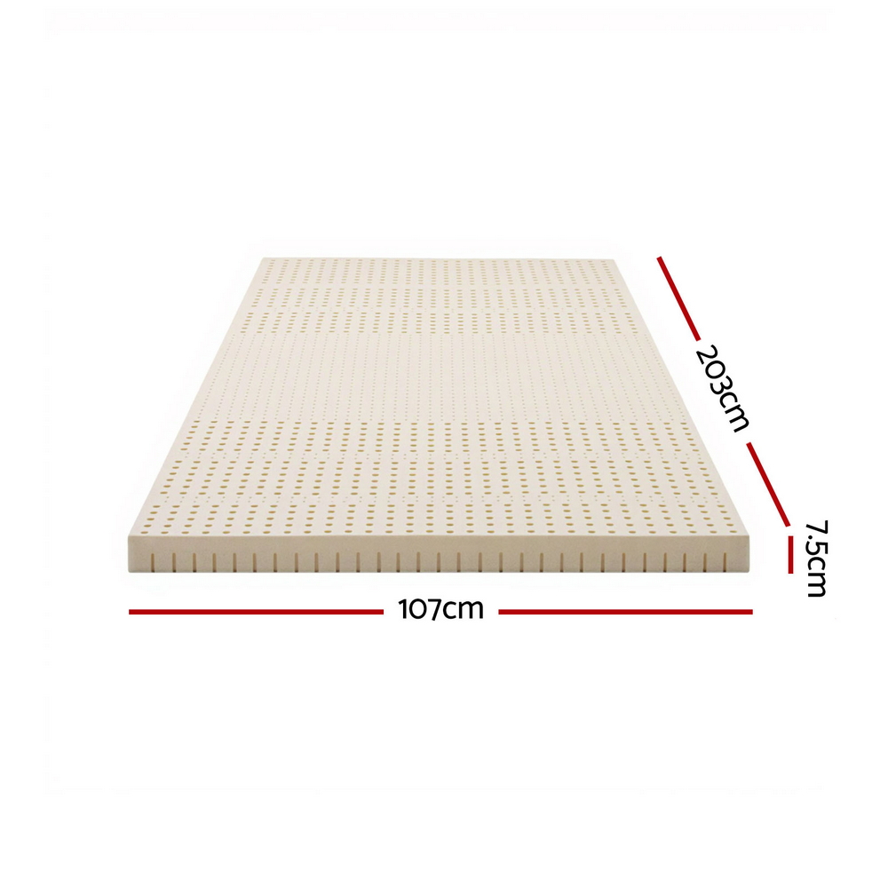 Giselle Bedding Latex Mattress Topper, 7.5cm Thick 7-Zone Pressure Relief Bed Pad with Washable Cover, Cooling Breathable Mat for Side Sleepers & Back Pain โ image 2