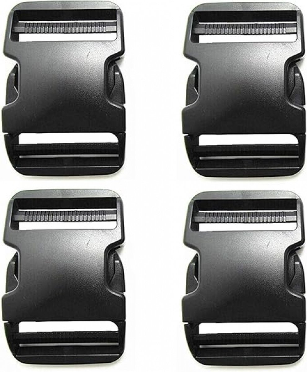 Buckles and closures - 20mm snap buckle - Black plastic - 4 pieces