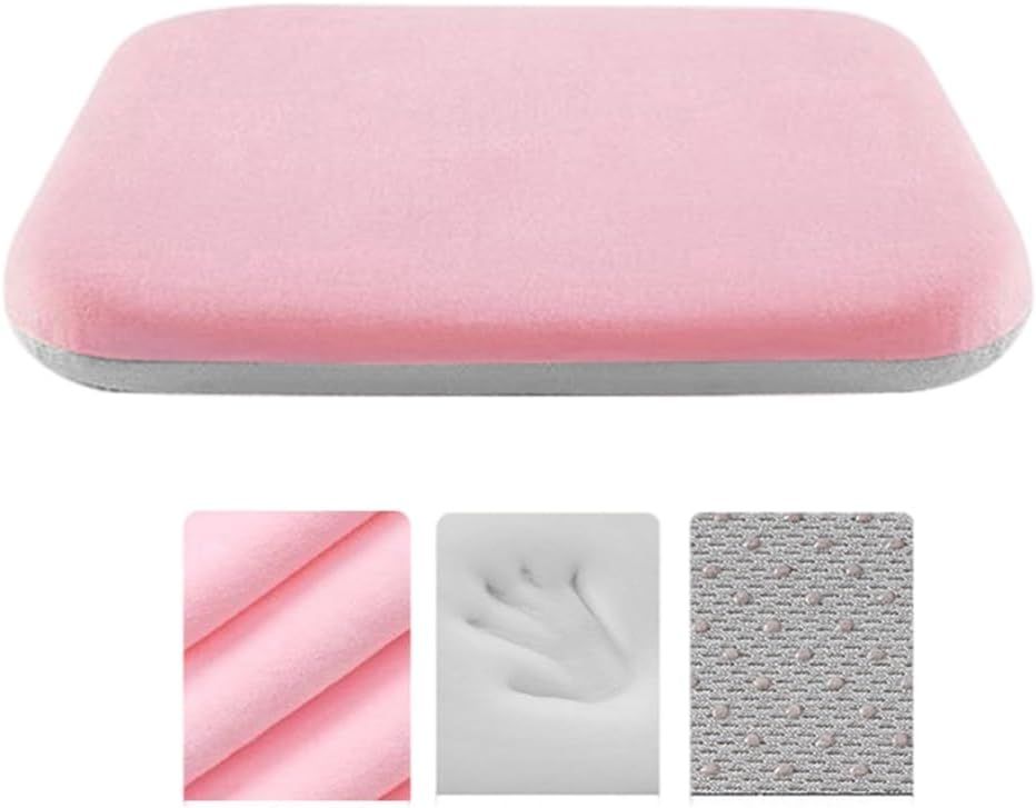 Crystal velvet seat cushion, ergonomic memory foam seat cushion, suitable for cars, comfortable and relieves tailbone pressure-pink 40*40*4 cm โ image 2