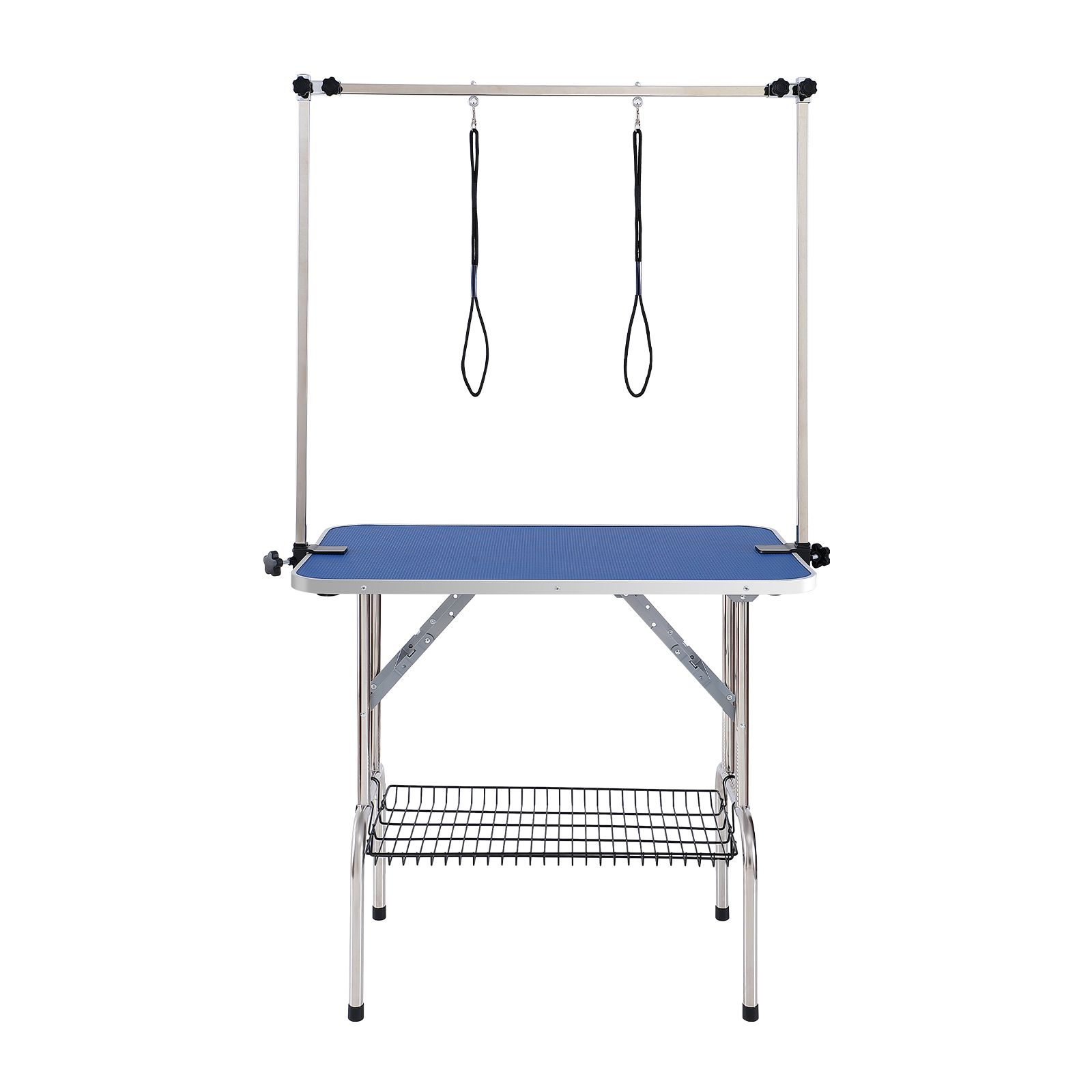 Pet Grooming Table Two Arms with Clamp, 915 × 610mm Dog Grooming Station, Foldable Pets Grooming Stand for Medium and Small Dogs, Free Two No Sit Haunch Holder