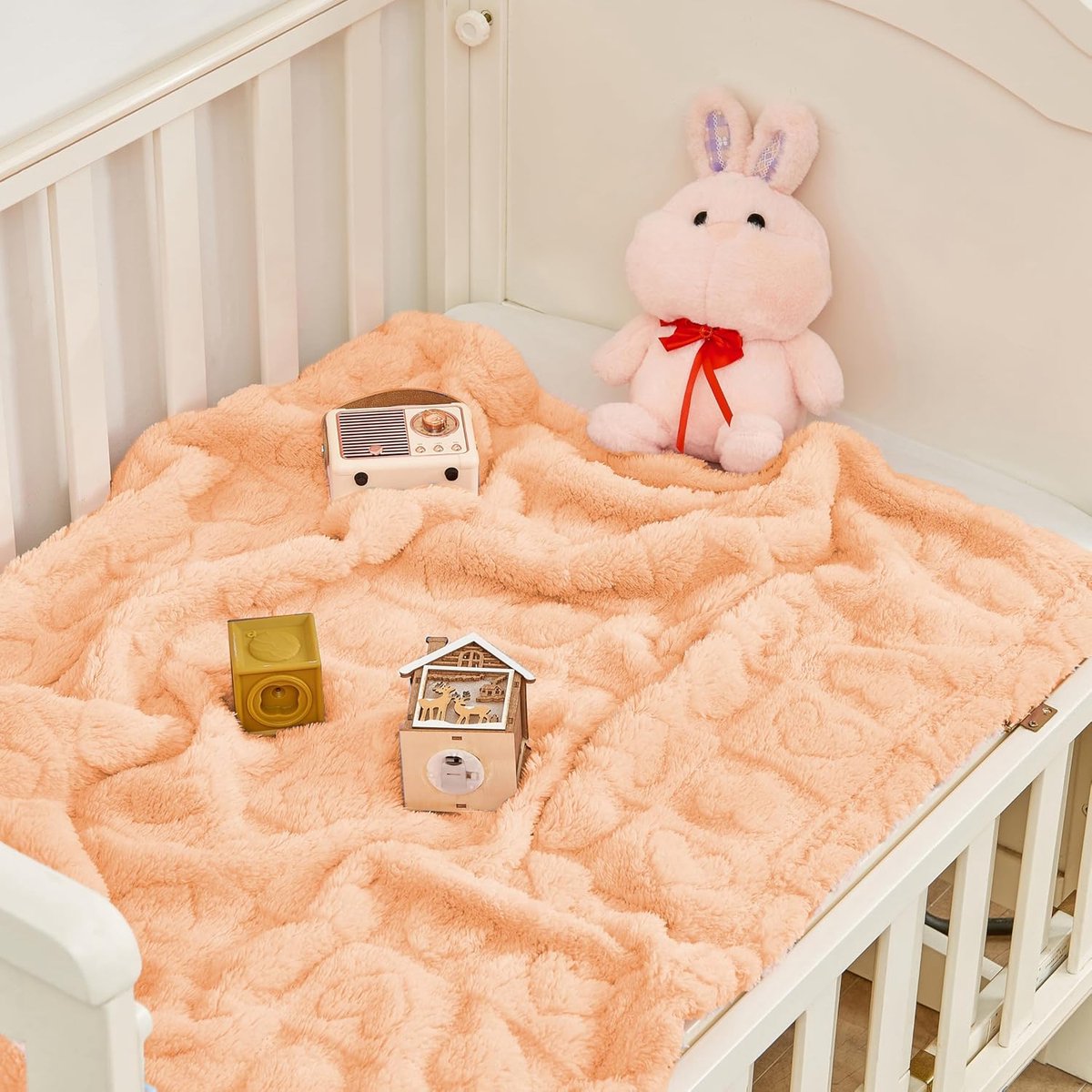 Baby blanket with heart motif, ultra-soft, cozy baby blankets for girls and boys, soft baby and toddler blankets for newborn babies, gifts for the — image 5