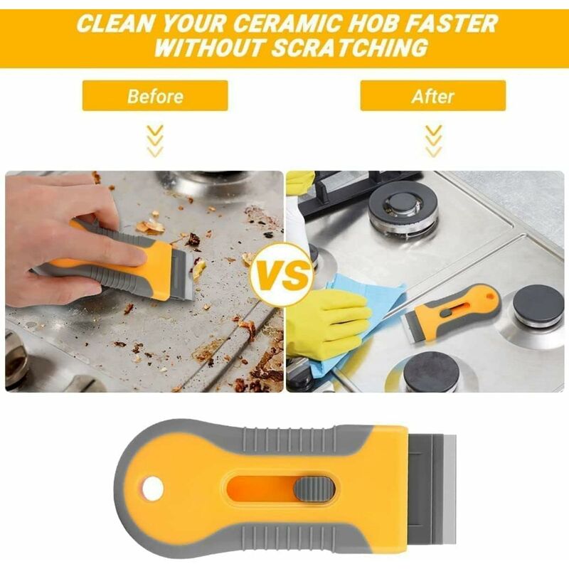 Glass And Ceramic Glass Scraper - Glass Cleaning Tool With 20 Replacement Parts For Removing Gasket Labels, Decals And — image 4