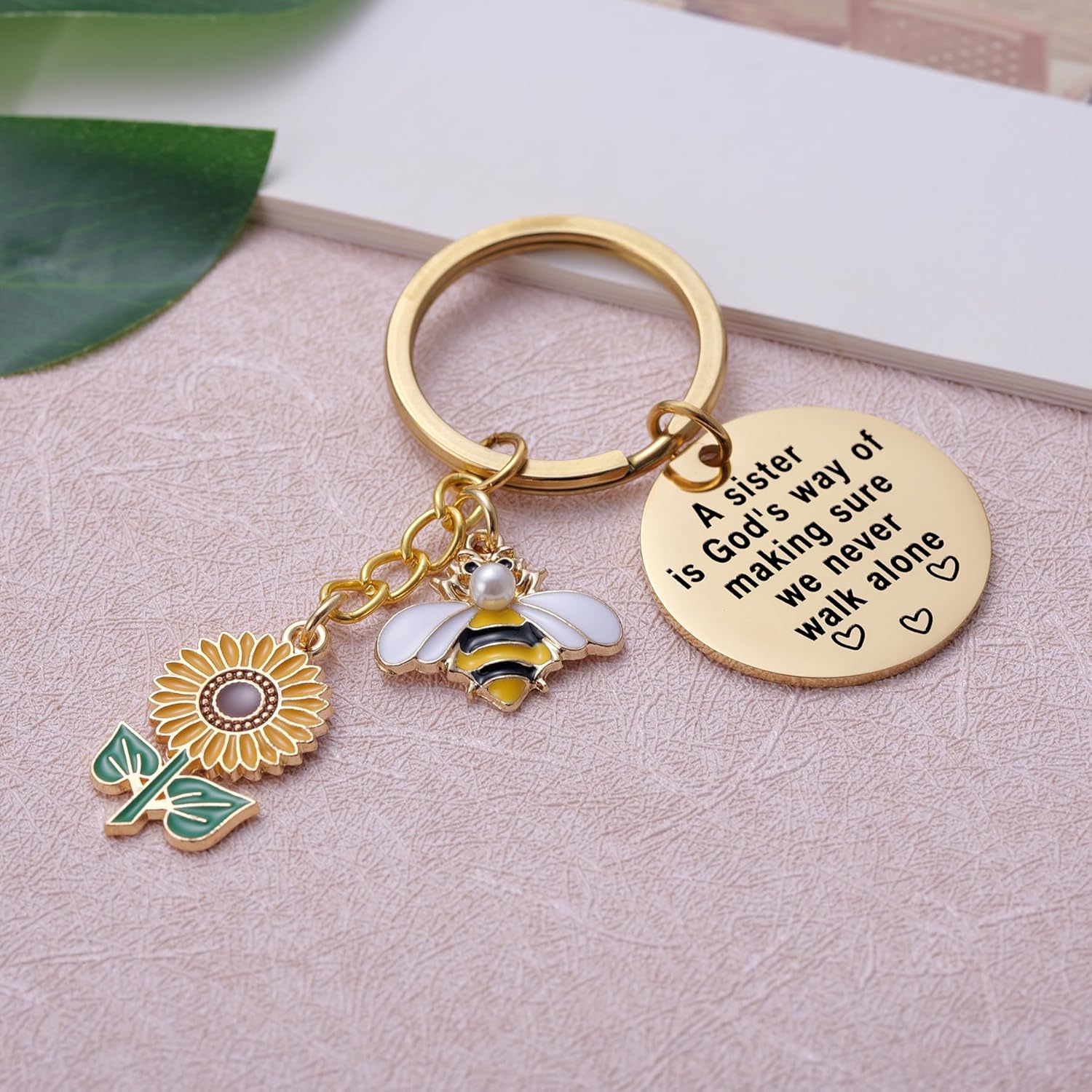 Sunflower Keychain for Women Inspirational Christmas Birthday Graduation Jewelry Gifts for Mom Daughter Wife Friend Sister — image 2