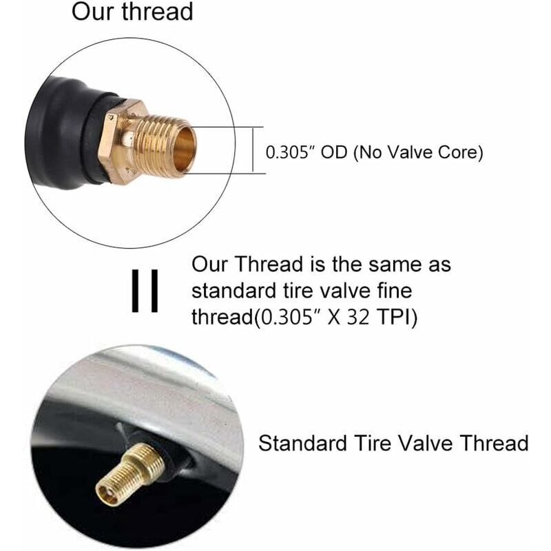 Tire Inflator Hose 20Cm Black Flexible Air Inflator Tire Air Hose With 2 Inflator Pump Hose Adapter For Inflating Car โ image 3