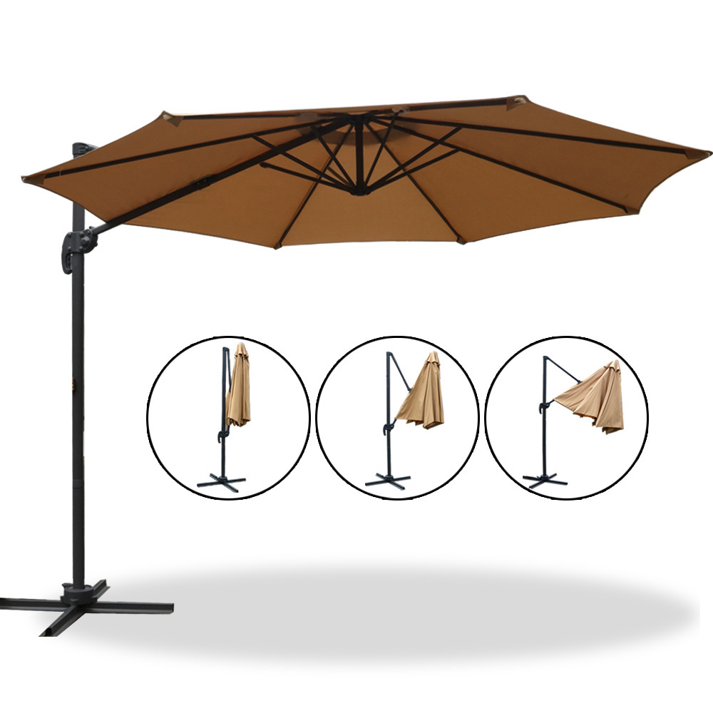 Instahut 3m Outdoor Umbrella Cantilever 360 Degree Tilt Beach Roma Beige โ image 3