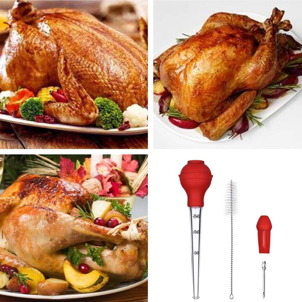 Marinade Injector Food Syringe Meat Syringe Commerical Grade Quality Rubber Needle and Brush for Turkey Beef Steak BBQ โ image 5