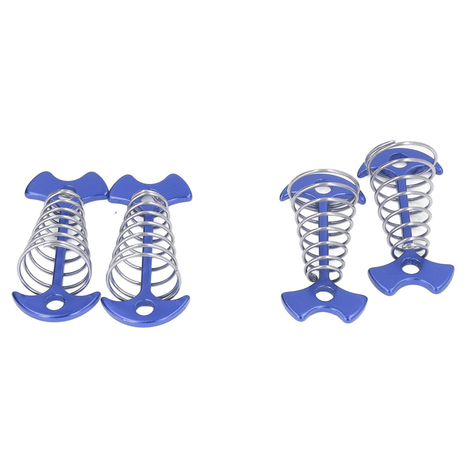 4pcs Fishbone Tent Nails Aluminum Alloy Stainless Steel Extended Plank Floor Canopy Stakes with Spring Blue โ image 3