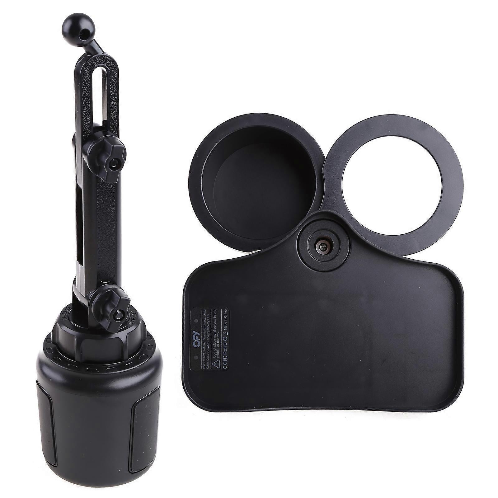 2-in-1 Multifunctional Car Cup Holder - Dual Drink Organizer Black Durable Plastic โ image 4