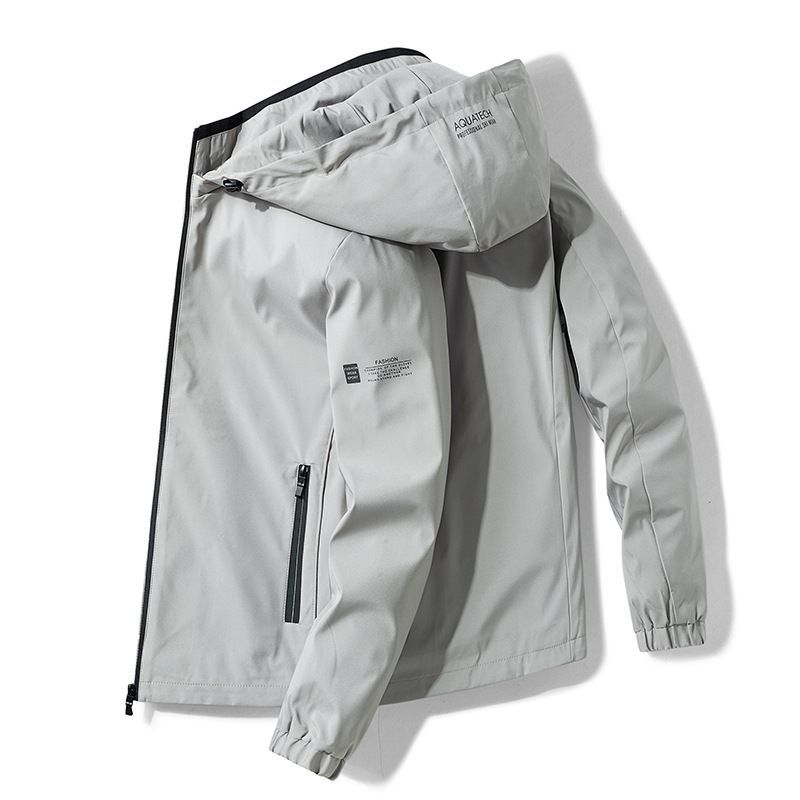 Men'S Hooded Jacket Outdoor Sport Jacket Lightweight Windbreaker Zip Pocket - Dark Blue - Size XL(AU XL/EU52) โ image 2