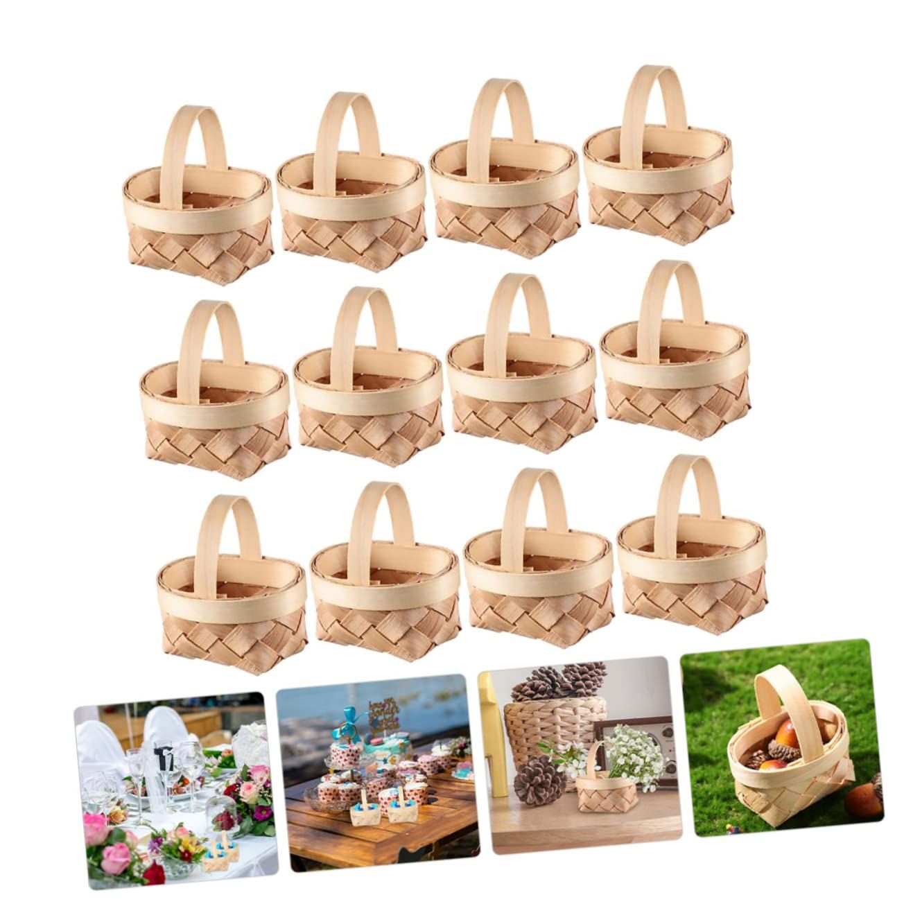 12pcs Mini Basket Mini Picnic Baskets Mini Accessories Mini Willow Baskets Woven Baskets Party Favor Household Candy Basket โ image 4