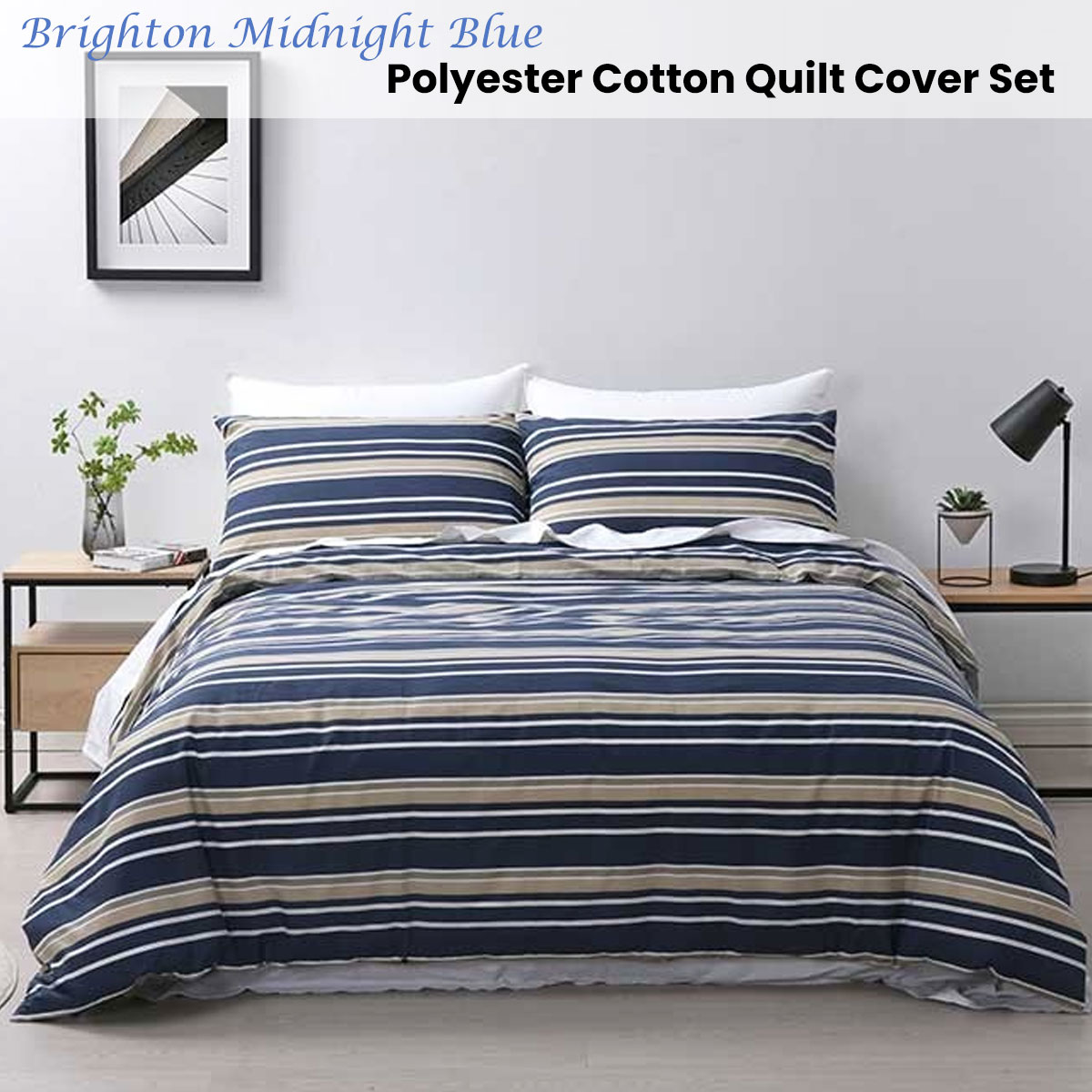 Jason Brighton Midnight Blue Quilt Cover Set Single — image 2