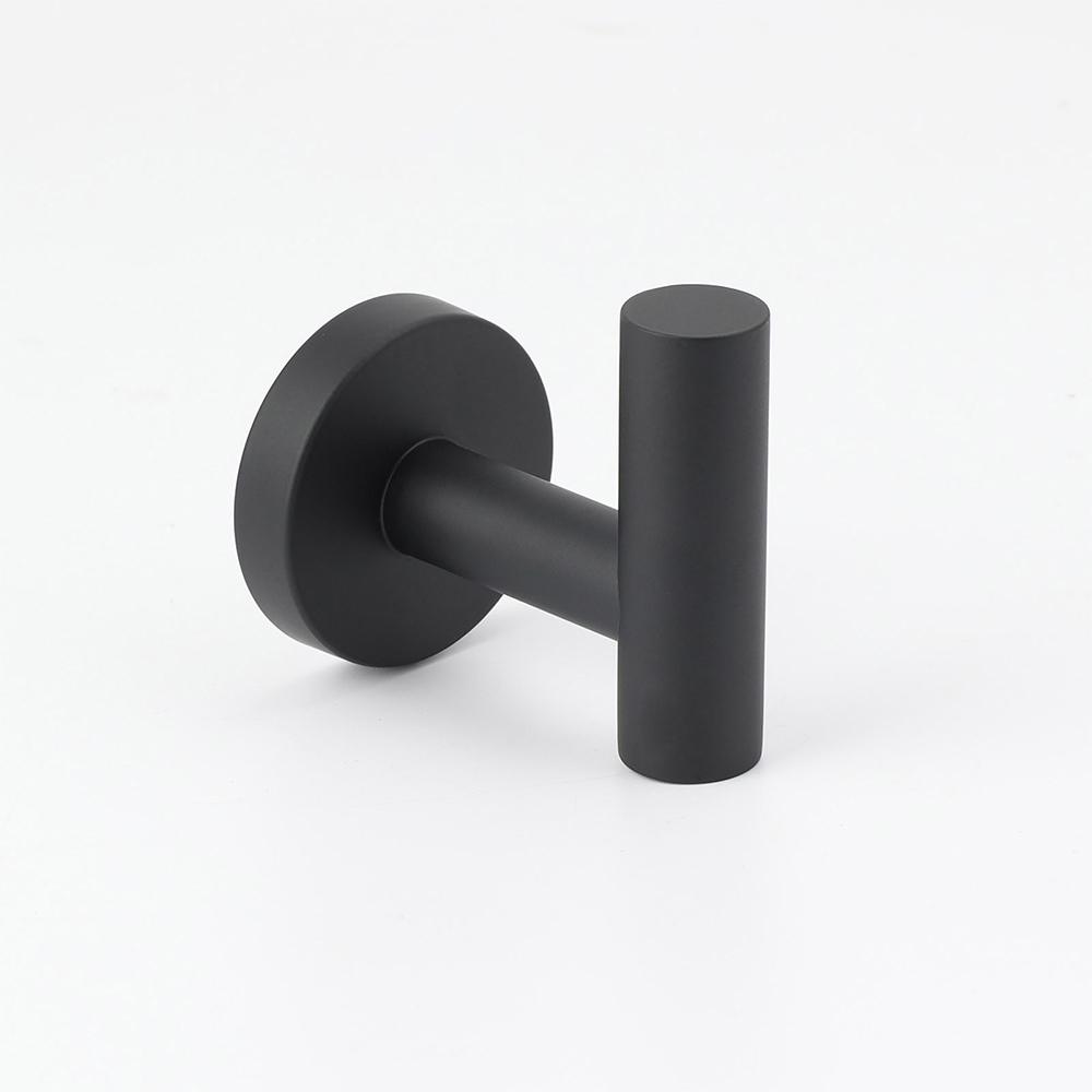 Matt Black Robe Hook Hanger Organizer Bathroom Wall Mounted Kit Stainless Steel