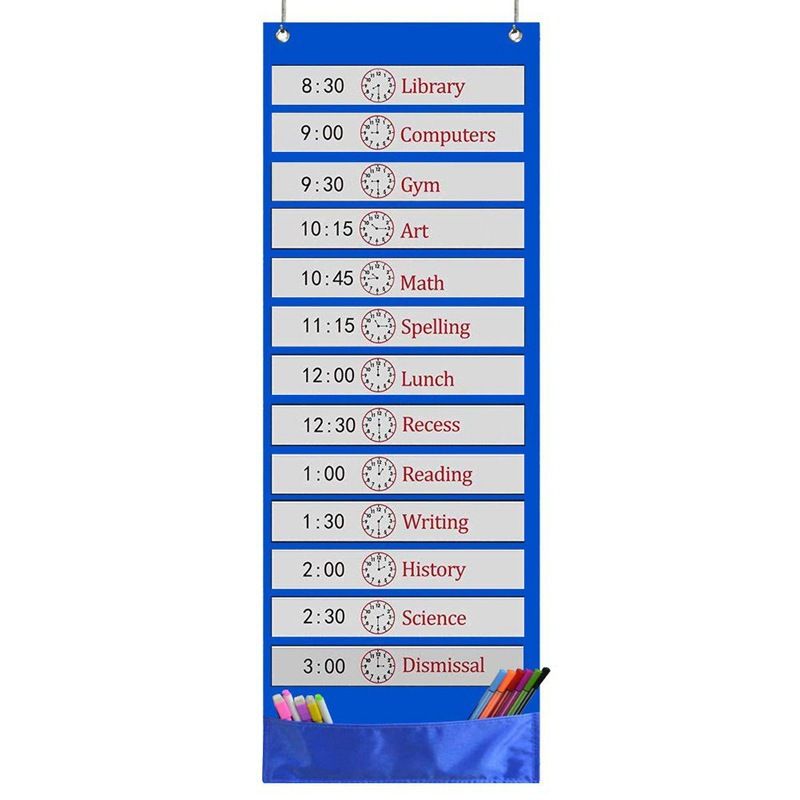 Schedule Pocket Transparent Timetable Hanging Bag Accessories Schedules Teaching aids Auxiliary Tool Work Time Schedule โ image 2