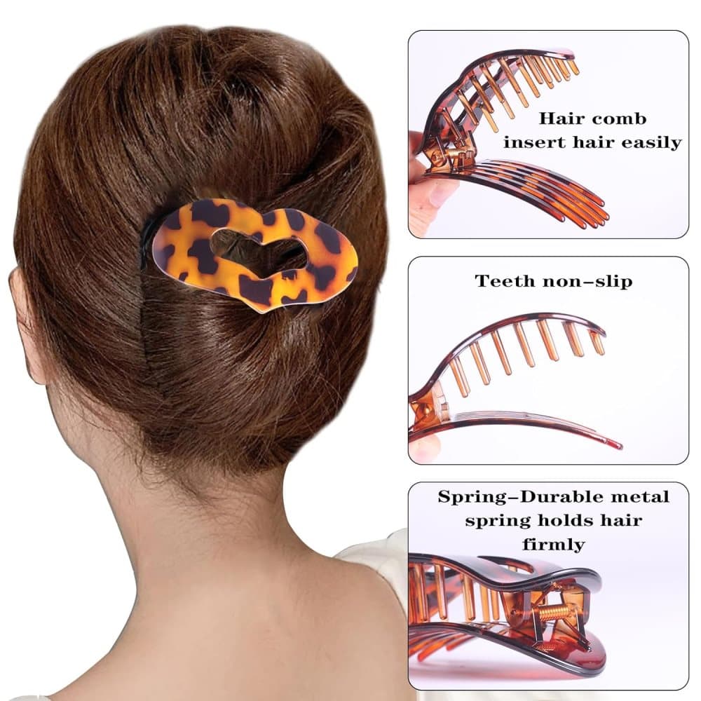4-Pack Flat Hair Clips, Multicolored, Strong Grip Comfortable Design for Thin and Thick Hair, Oval/Square โ image 2