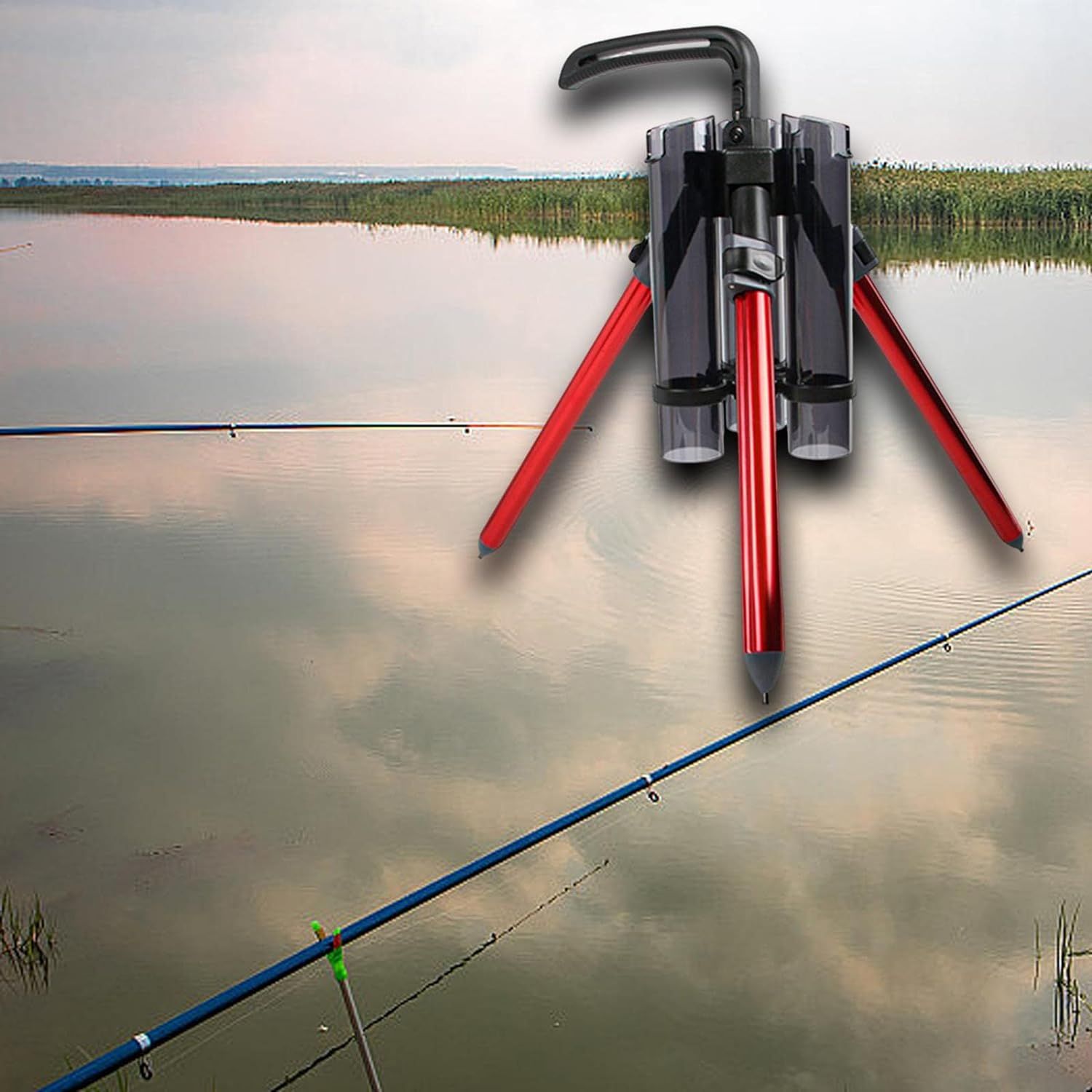 Fishing Rod Holder,Portable Fishing Rod Holder Fishing Pole Stand Holds Vertical Rod Rack Up to 3 Rods, Outdoor Fishing Gear — image 3