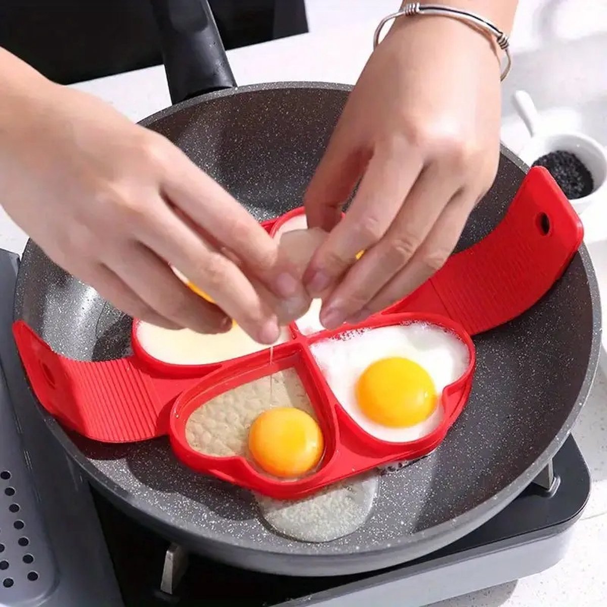 Pancake Maker | Egg Tray | Baking Pan | Egg & Pancake Baking Pan | Non-stick Coating | Flipper Baking Pan | Silicone | Square Model — image 3
