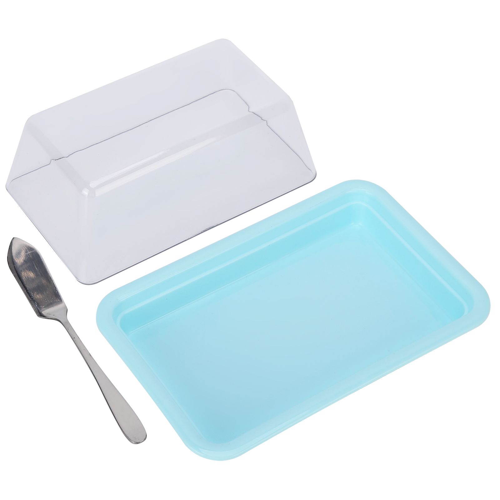 Rectangular Butter Cutting Box with Lid Portable Butter Storage Box for Home KitchenBlue โ image 2