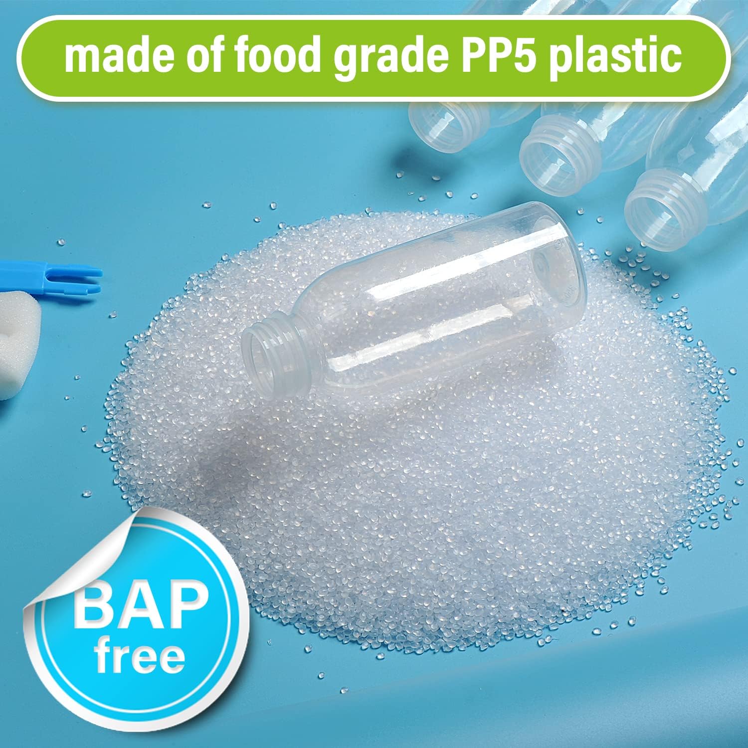EONJOE Dishwasher Safe 16oz Plastic Bottles with Caps Reusable BPA Free PP5 Juice Milk Water Smoothie Bottle Heat-Resistant Refillable — image 5