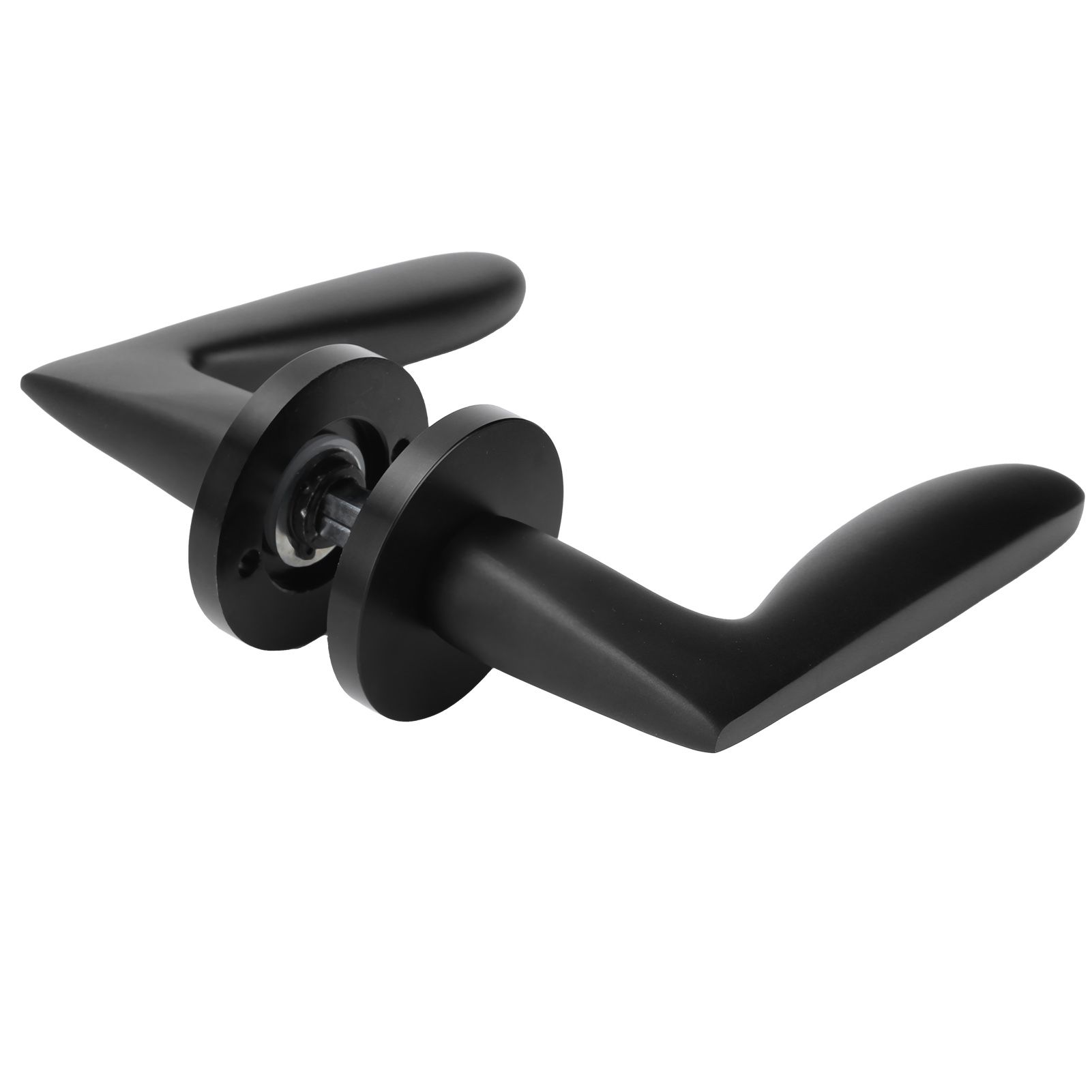 Entry Door Handle Lock Locking Lever Handle Set Reversible for Right Left Sided DoorsH Style — image 2