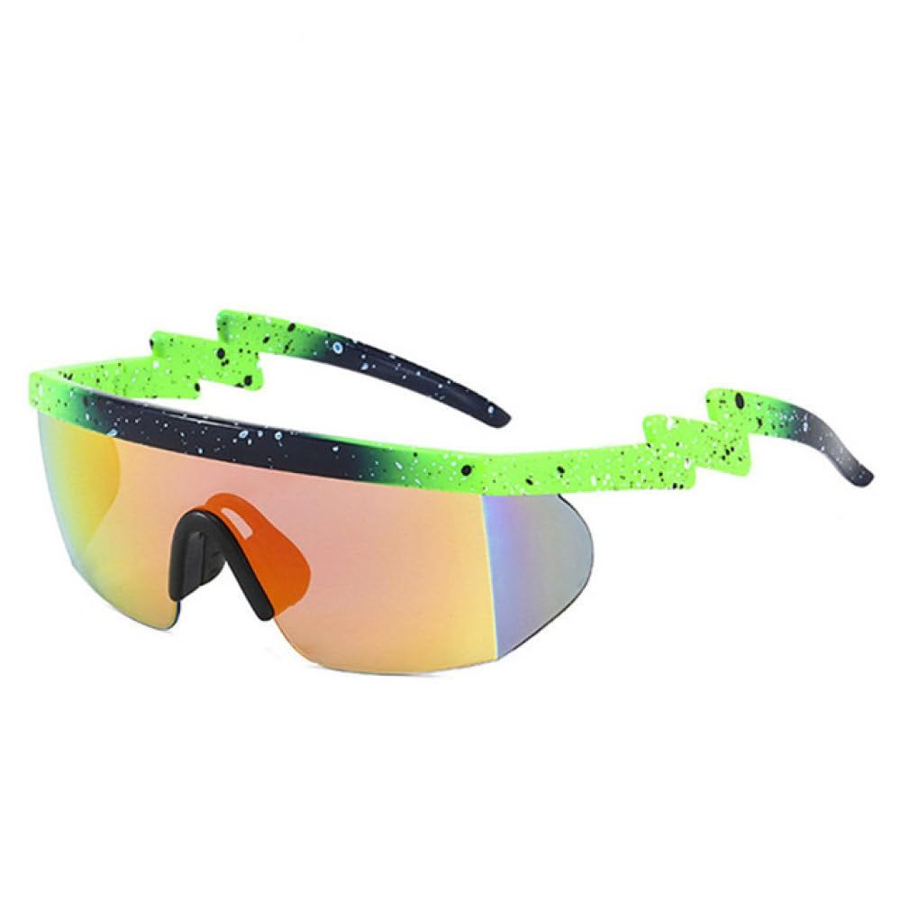 FLAWLESS EYEWEAR Semi Rimless Goggle Style Retro Rainbow Mirrored Lens Sunglasses Throwback Sunglasses