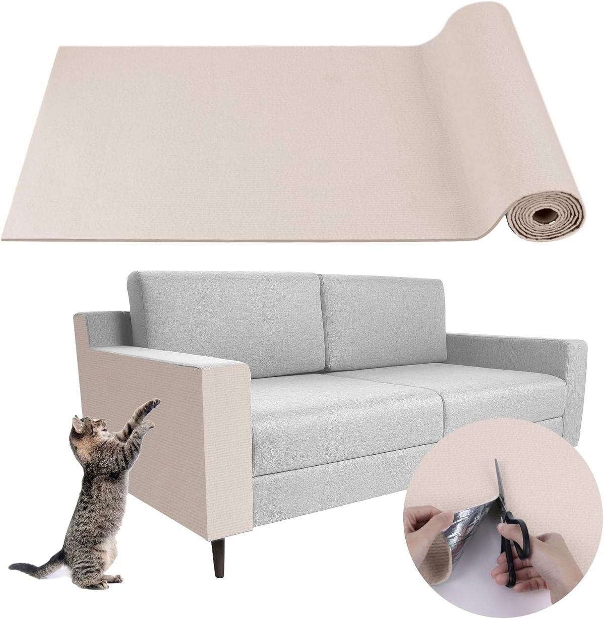 Cat Scratching Pad DIY Cat Accessory Cat Furniture Protection Cat Climbing - Dark Gray - Size 15.8''×118'' — image 6