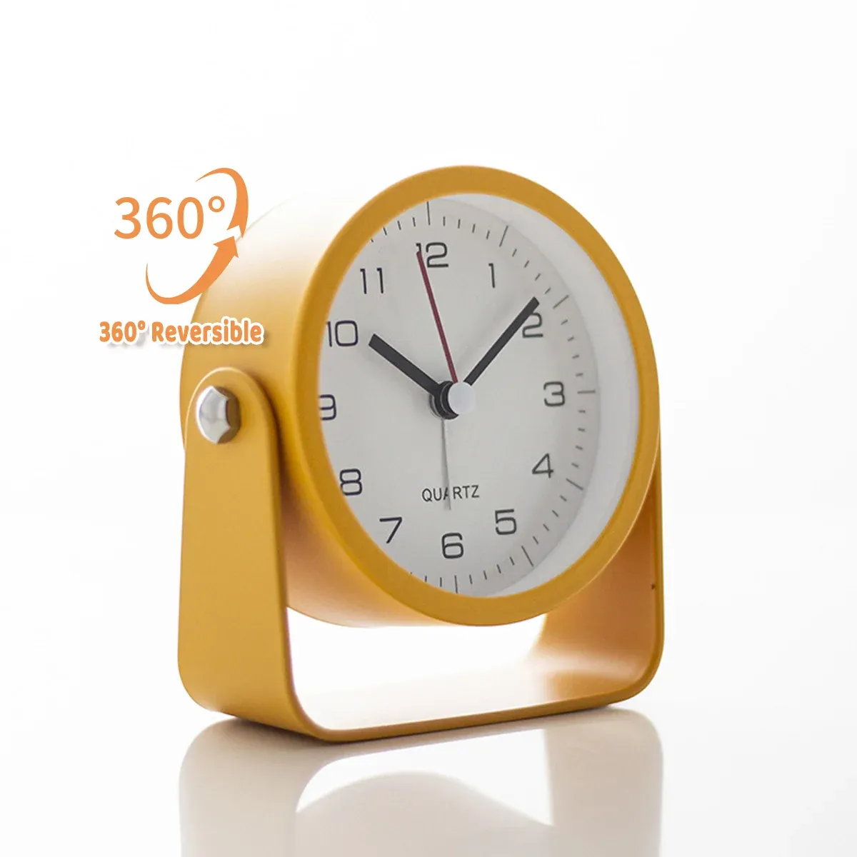 Flip Silent Desktop Small Alarm Clock with Night Light Battery-Powered Durable — image 6