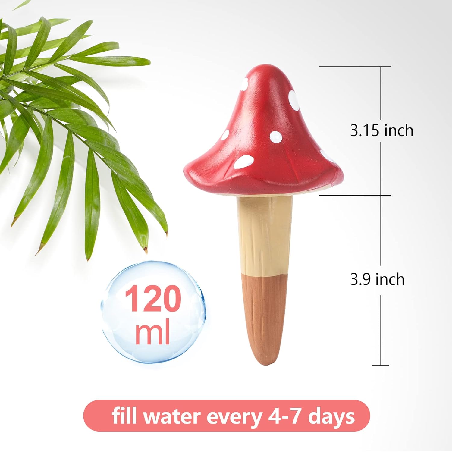 Self-Watering Spikes, Mushroom-Shaped Plant Watering Balls, Irrigation, Terracotta Watering Device, Garden Irrigation for Indoor and Outdoor Plants, 4-Pack — image 3