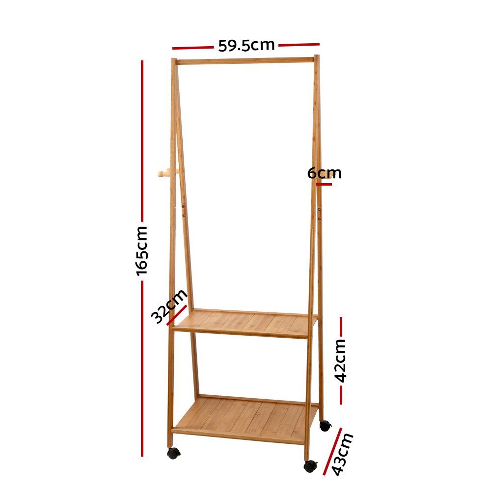 Artiss Clothes Rack Airer Coat Stand 165x59cm Wheels โ image 4