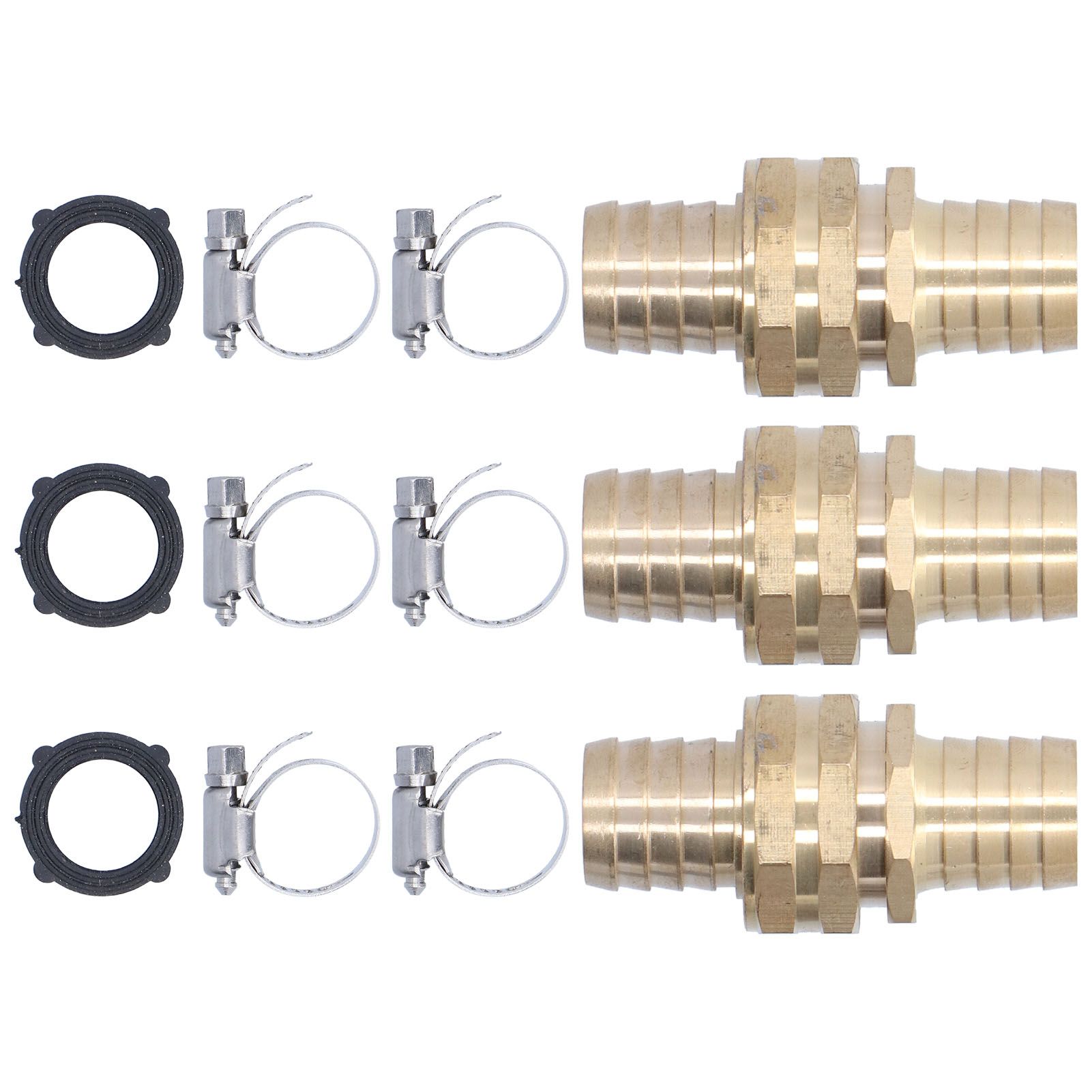 3 Set 3/4in Female Male Thread Garden Hose Repair Connector for 3/4in Or 5/8in Garden Hose Fitting — image 3