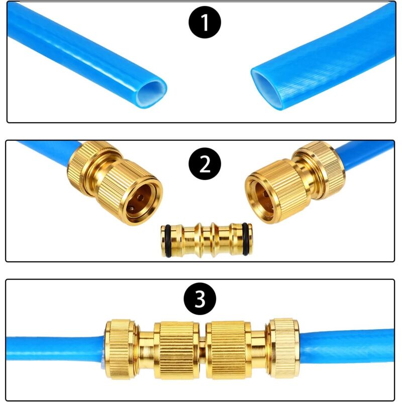 2 Pack Brass Garden Hose Connector For Garden Hose Tap (Double Male Brass Connector) โ image 3