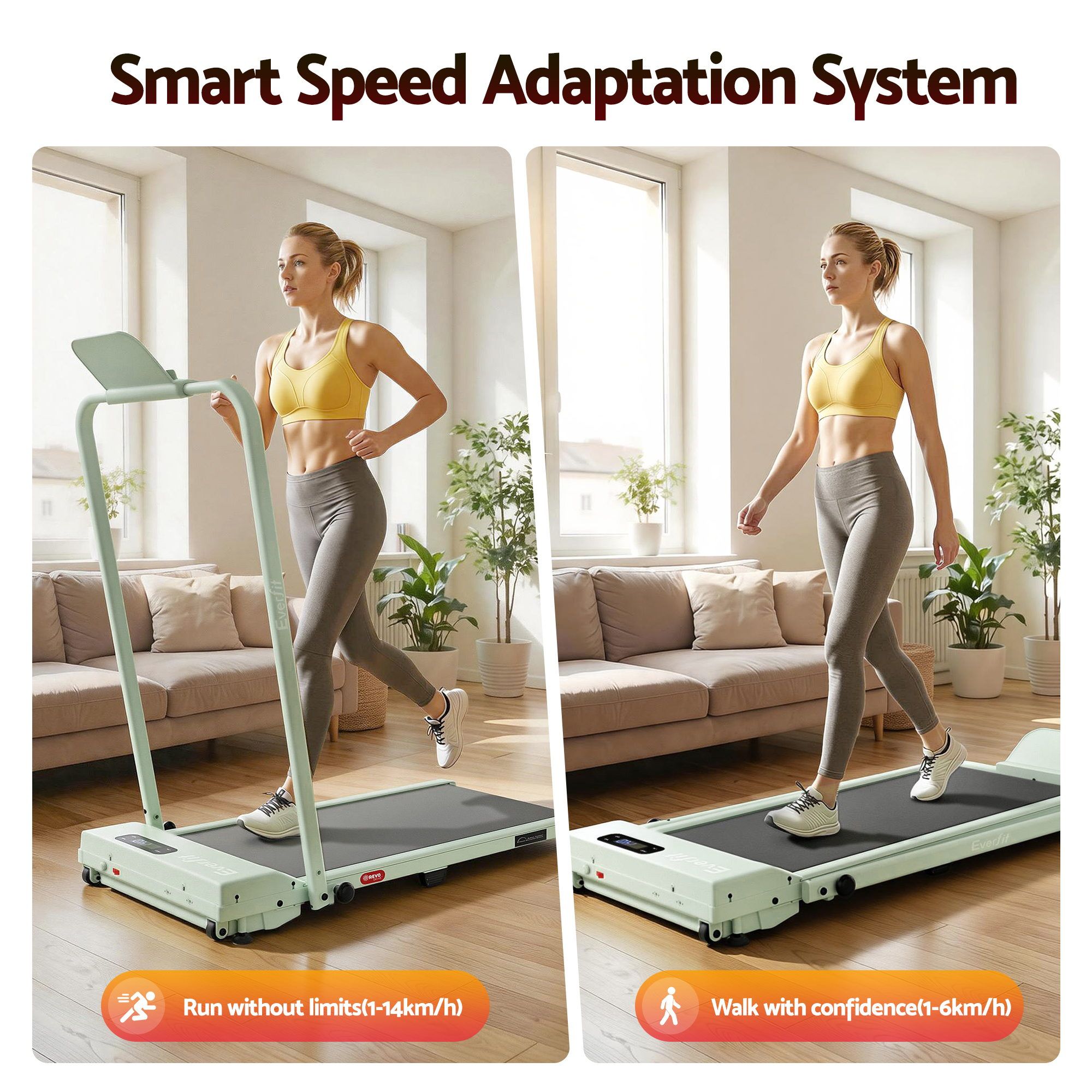 Everfit 3 in 1 Walking Pad Treadmill 12% Incline Under Desk Foldable Treadmills for Home Gym With 38cm Wide Belt APP Control — image 4