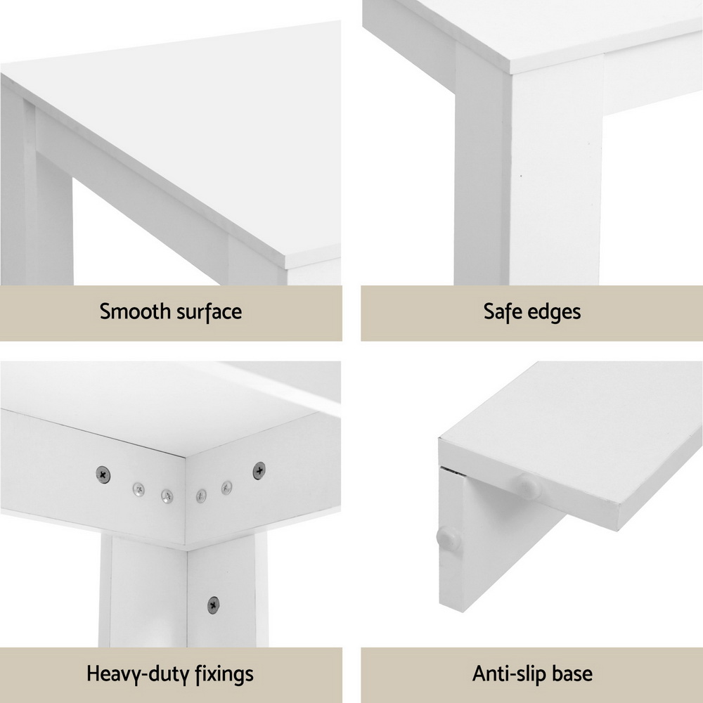 1 Artiss Dining Table and 4 Chairs Set Rectangle White — image 5