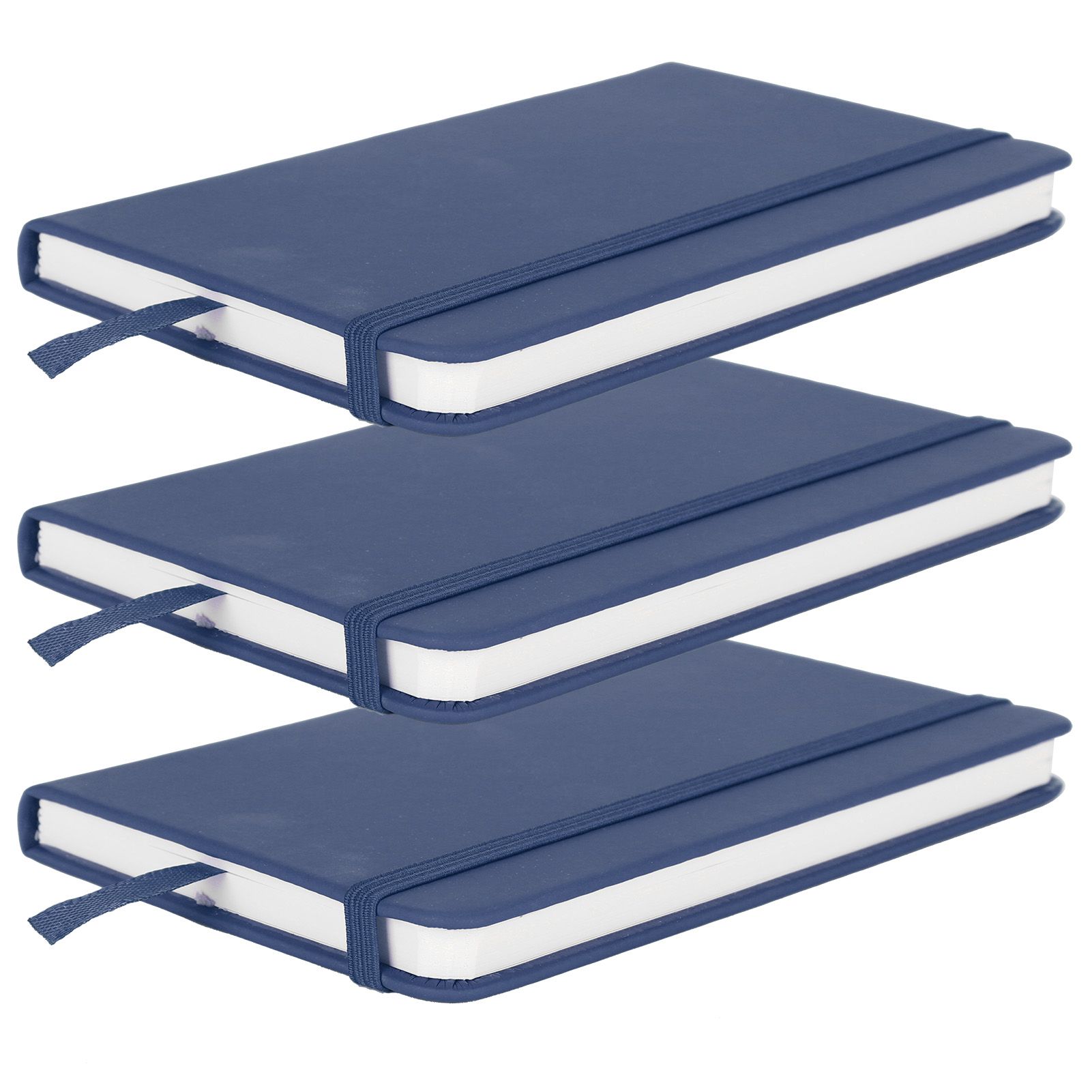 3Pcs PU A6 Business Notepad Hardcover Strap Notebook Diary Stationery Office School SuppliesBlue β image 4