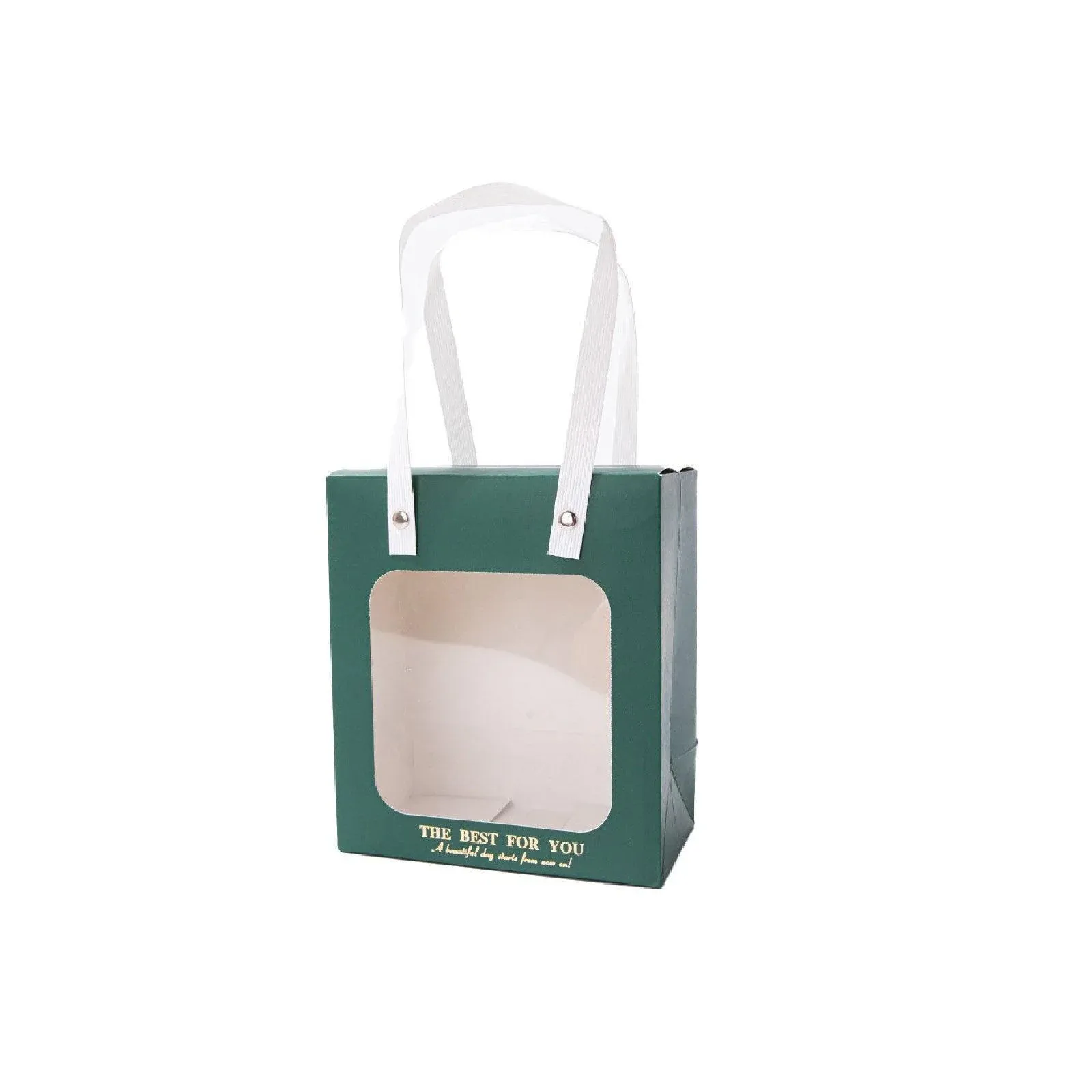 20pcs Translucent Gift Bags Packaging Tote Birthday Party Favors Candy Bags - Green-S Size