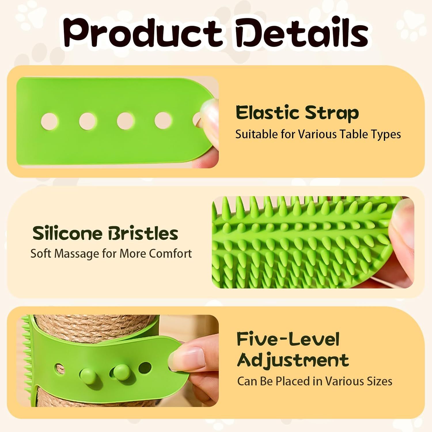 Silicone Grooming Strap Pad for Cats, 2025 New Cat Self Groomer Brush Adjustable Silicone Cat Self Groomer Brush, Multifunctional Cats Combs Massager for Cats — image 2