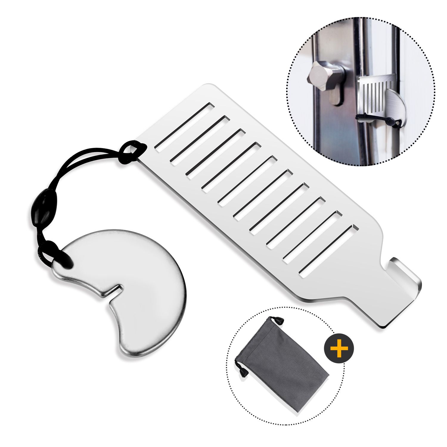 Portable Door Lock for Travel - Improved Travel Door Lock Hotel Door Lock Apartment Security Device Door Jammer — image 3