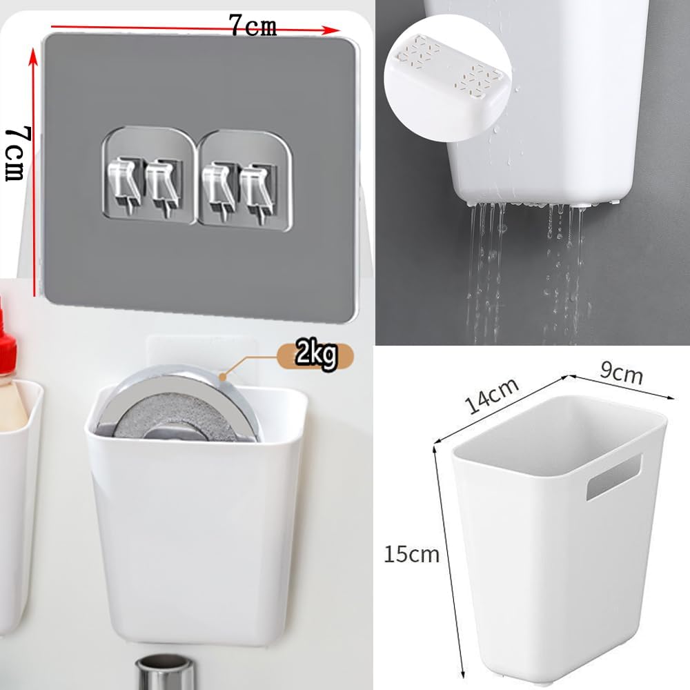 4 Piece Kitchen Cabinet Door Storage Box,Self Adhesive Wall Mounted Storage Box,Wardrobe/Bathroom/Refrigerator Small Items Organizer Storage Box — image 6