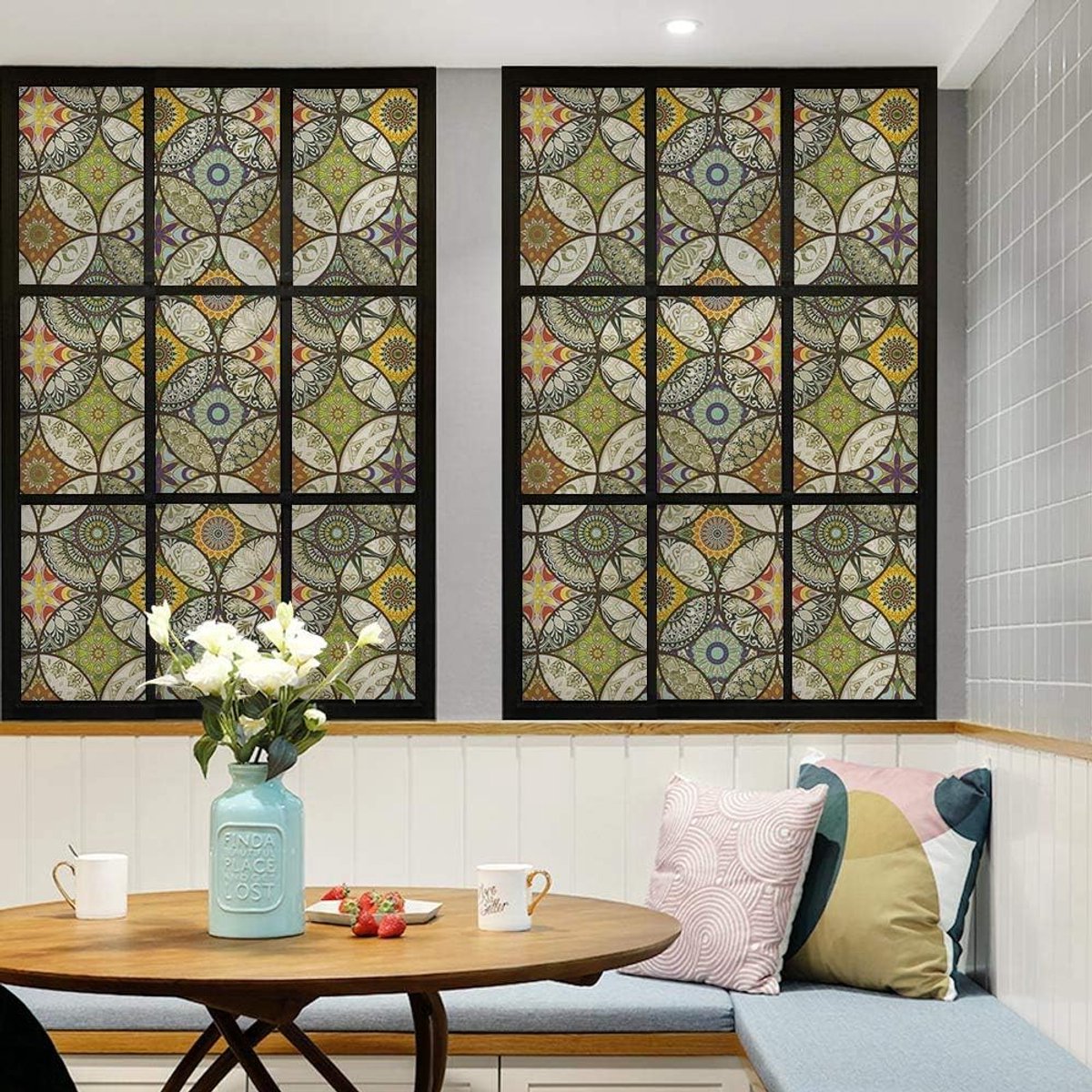 45 x 200 cm - Window stickers - Window film - Decorative window film - Privacy window film - Frosted glass - Circle pattern - Static cling - Privacy window — image 4