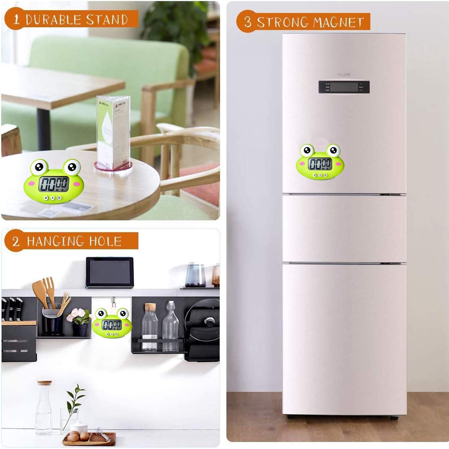 Kitchen Timer, Cute Cartoon Animal Countdown Timer, Digital Cooking Timer with Magnetic, LCD Large-Screen Visual Clock — image 4