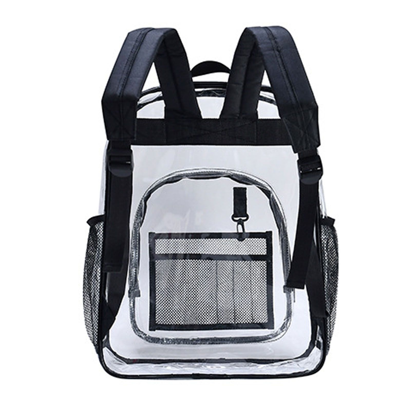 Laptop Backpack School Bags Black Transparent PVC Waterproof Large Capacity for School College Student 36 × 28 × 12cm — image 3