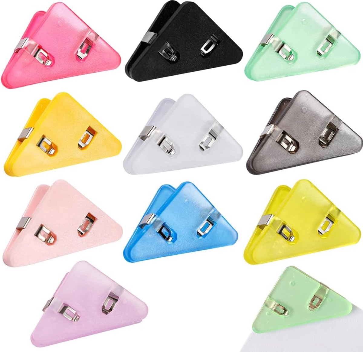 Paperclips - 10 Pieces - Paper Clips - Desk Accessories - Document Clips - Fold Back Clips - Laminated Paperclips - Stationery Clips - Paper Holder - Hobbies