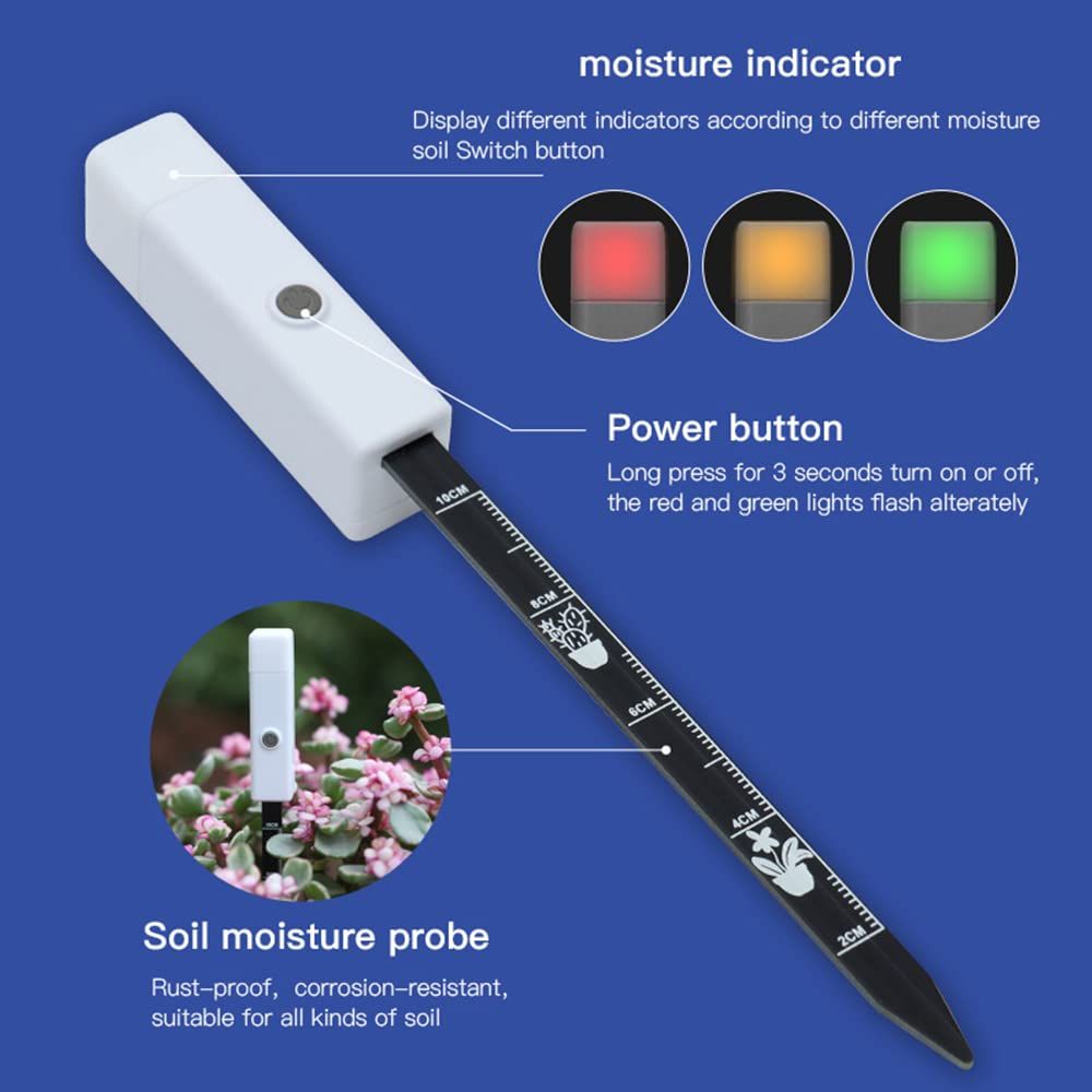 Soil Moisture Meter, Plant Water Meter for House Plants, Indoor Potted Plants & Outdoor Plants, Smart Soil Moisture with 3 Colorful — image 3