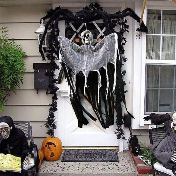 Hanging Skeleton Reaper Ghost Decoration, Reusable Halloween Prop for Haunted House & Party โ image 3